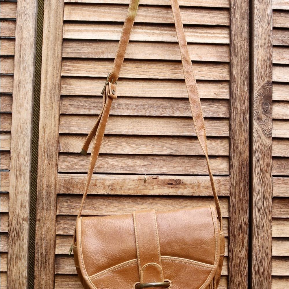 Tan Leather Crossbody Bag